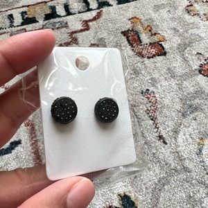 💕💕Jet Black Crystal Earrings